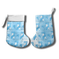 Bula Fiji Christmas Stocking White Makare Masi Tapa Pattern