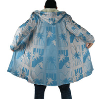 Bula Fiji Cloak White Makare Masi Tapa Pattern LT05 - Polynesian Pride