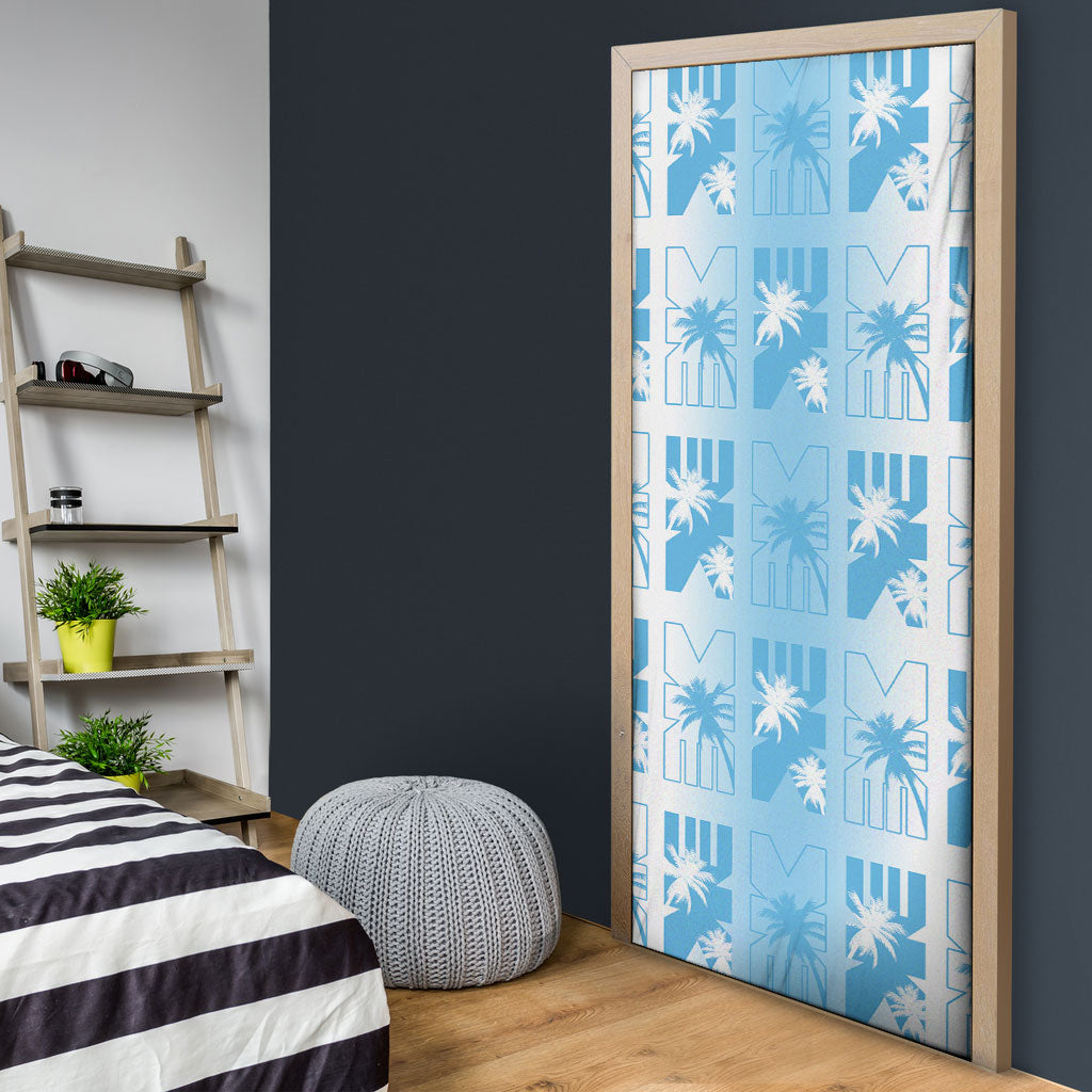 Bula Fiji Door Cover White Makare Masi Tapa Pattern LT05 - Polynesian Pride