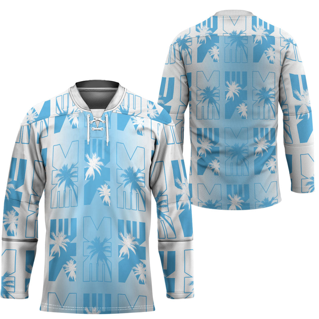 Bula Fiji Hockey Jersey White Makare Masi Tapa Pattern LT05 - Polynesian Pride
