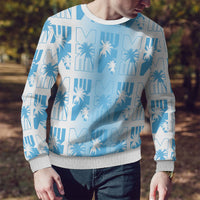 Bula Fiji Ugly Christmas Sweater White Makare Masi Tapa Pattern
