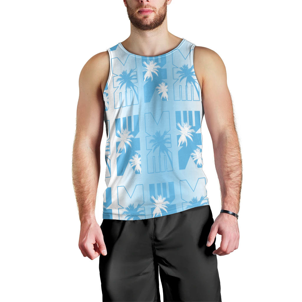 Bula Fiji Men Tank Top White Makare Masi Tapa Pattern LT05 - Polynesian Pride