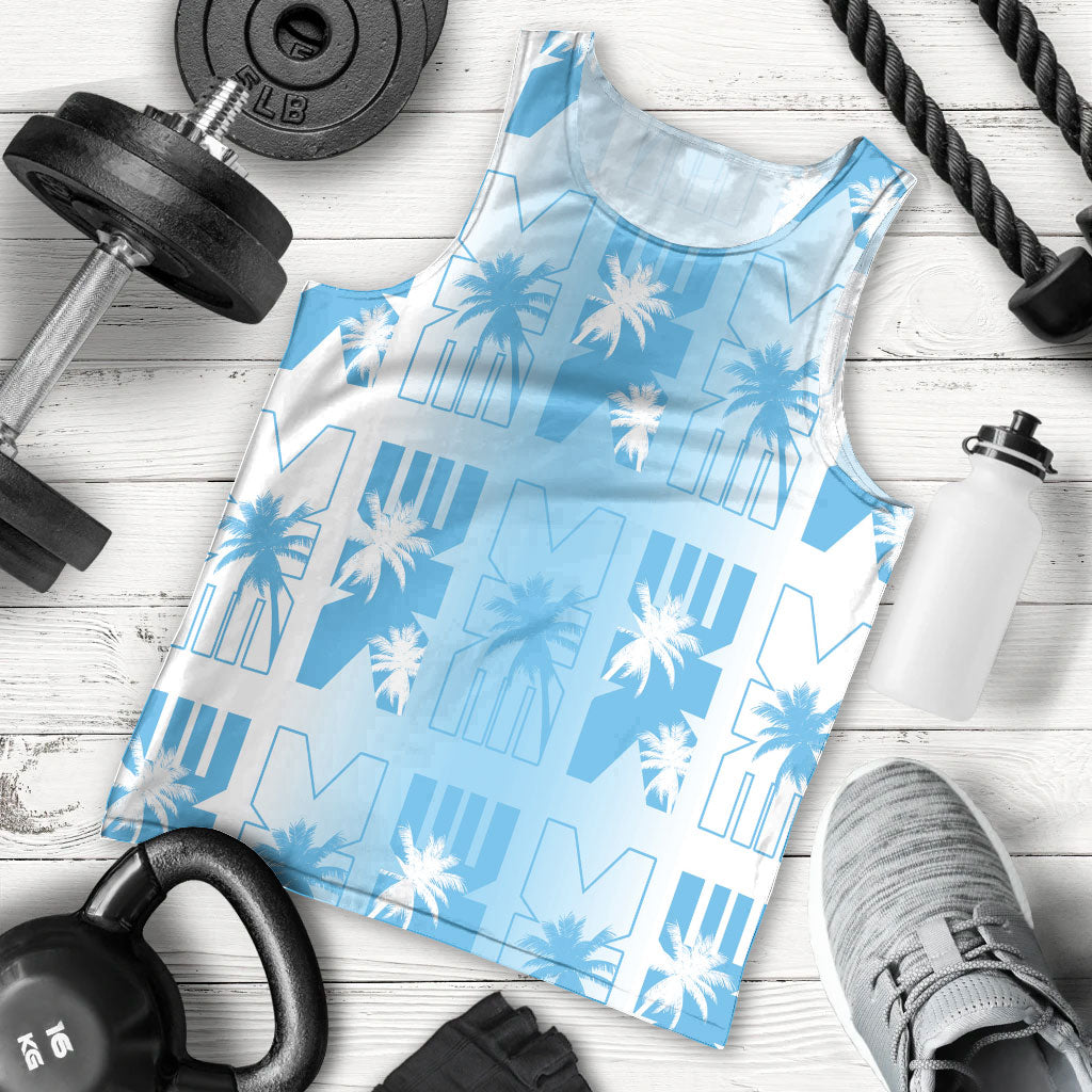 Bula Fiji Men Tank Top White Makare Masi Tapa Pattern LT05 - Polynesian Pride
