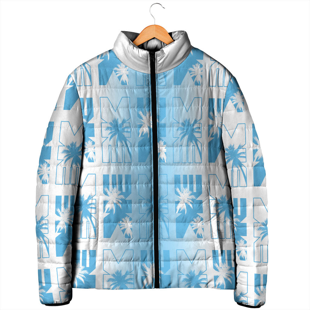 Bula Fiji Padded Jacket White Makare Masi Tapa Pattern LT05 - Polynesian Pride