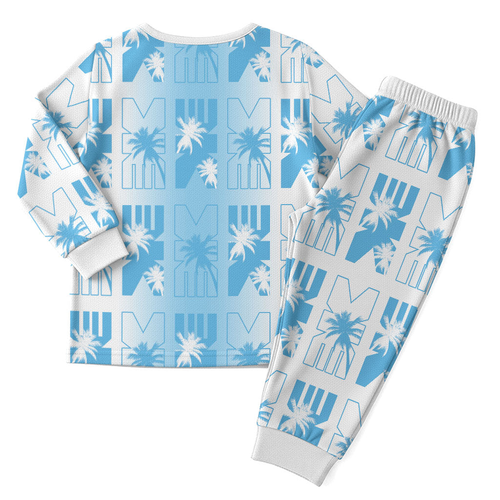 Bula Fiji Christmas Pajama Set White Makare Masi Tapa Pattern