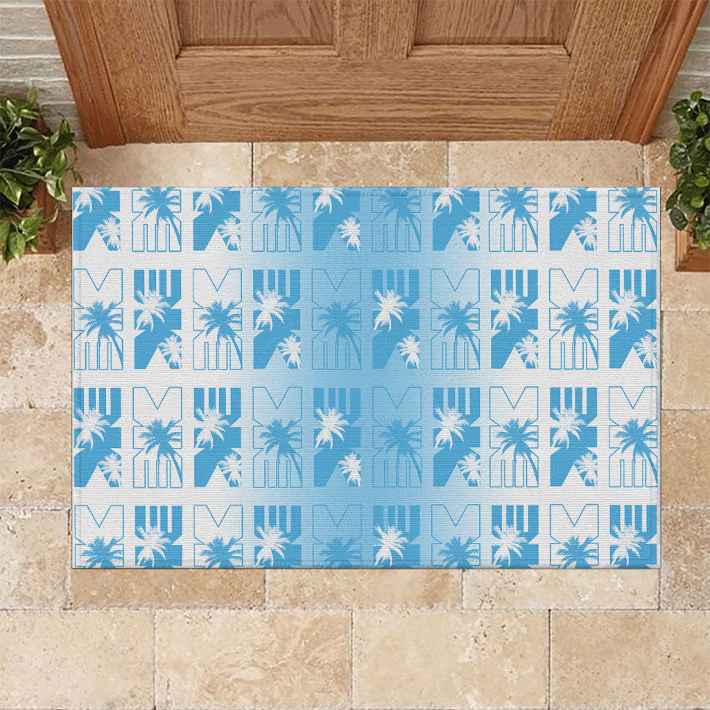 Bula Fiji Rubber Doormat White Makare Masi Tapa Pattern LT05 White - Polynesian Pride