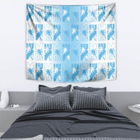 Bula Fiji Tapestry White Makare Masi Tapa Pattern LT05 - Polynesian Pride