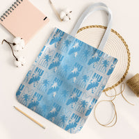 Bula Fiji Tote Bag White Makare Masi Tapa Pattern LT05 White Strap One Size White - Polynesian Pride