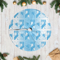 Bula Fiji Tree Skirt White Makare Masi Tapa Pattern