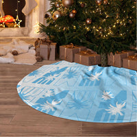 Bula Fiji Tree Skirt White Makare Masi Tapa Pattern