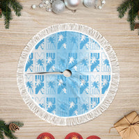 Bula Fiji Tree Skirt White Makare Masi Tapa Pattern
