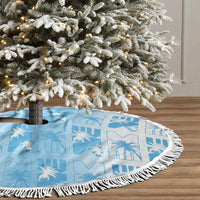 Bula Fiji Tree Skirt White Makare Masi Tapa Pattern