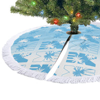 Bula Fiji Tree Skirt White Makare Masi Tapa Pattern