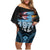 Personalised Happy Fiji Day 1970 Family Matching Off Shoulder Short Dress and Hawaiian Shirt Flag Grunge Style