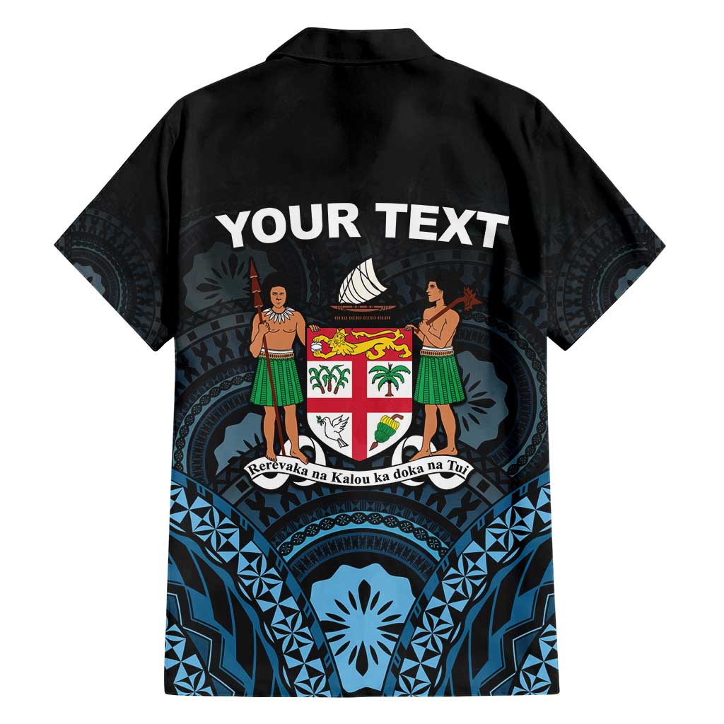 Personalised Happy Fiji Day 1970 Family Matching Short Sleeve Bodycon Dress and Hawaiian Shirt Flag Grunge Style LT05 - Polynesian Pride