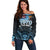 Personalised Happy Fiji Day 1970 Off Shoulder Sweater Flag Grunge Style