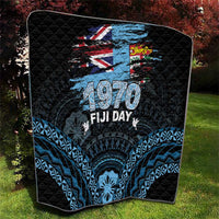 Happy Fiji Day 1970 Quilt Flag Grunge Style