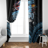 Happy Fiji Day 1970 Window Curtain Flag Grunge Style LT05 - Polynesian Pride