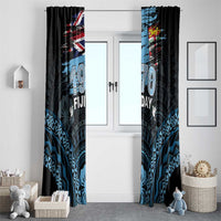 Happy Fiji Day 1970 Window Curtain Flag Grunge Style LT05 - Polynesian Pride
