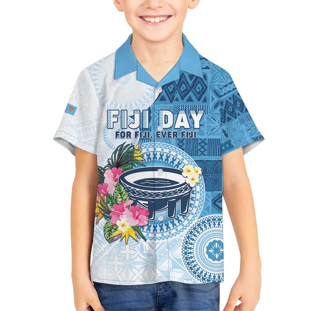 Fiji Day Family Matching Tank Maxi Dress and Hawaiian Shirt Proud To Be Fijian LT05 Son's Shirt Blue - Polynesian Pride