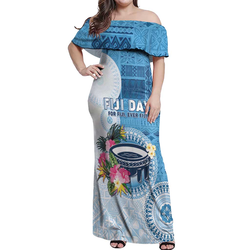 Fiji Day Off Shoulder Maxi Dress Proud To Be Fijian