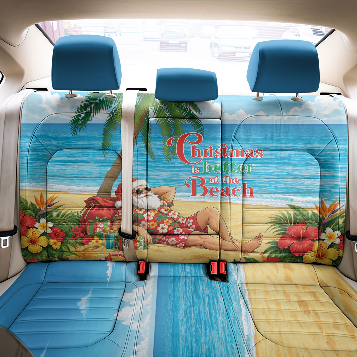 Hawaii Jolly Christmas Back Car Seat Cover Xmas Is Better At The Beach