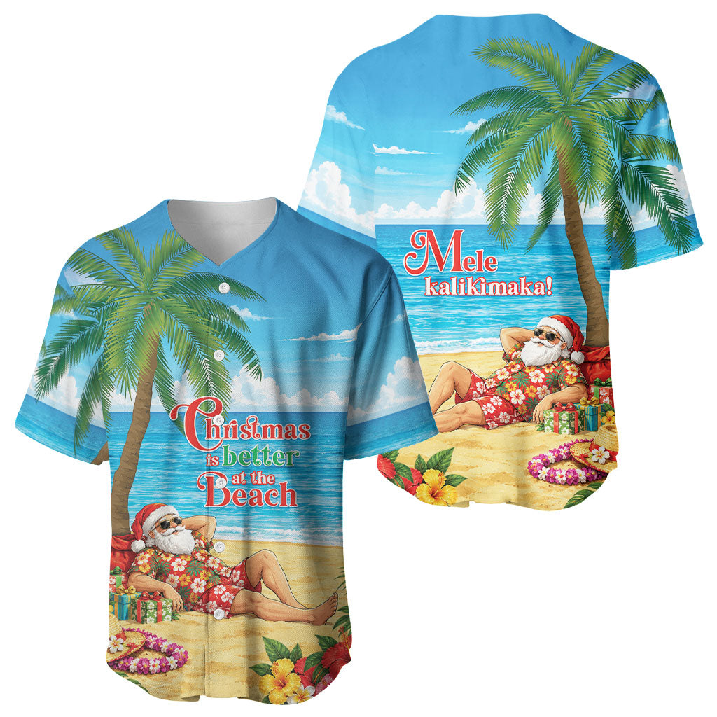 Hawaii Jolly Christmas Baseball Jersey Xmas Is Better At The Beach