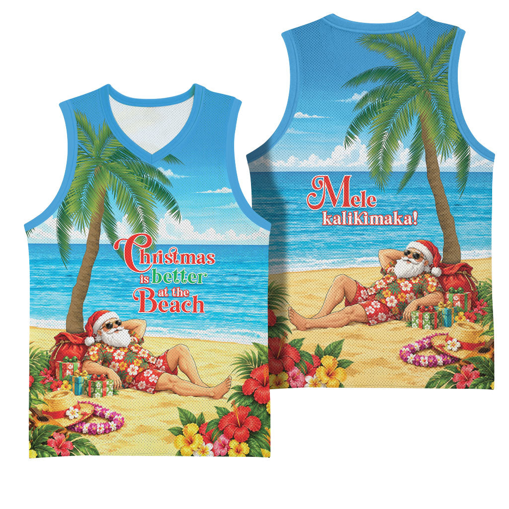Hawaii Jolly Christmas Basketball Jersey Xmas Is Better At The Beach