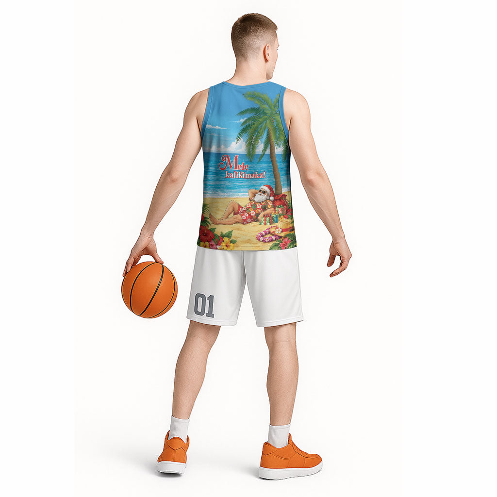 Hawaii Jolly Christmas Basketball Jersey Xmas Is Better At The Beach
