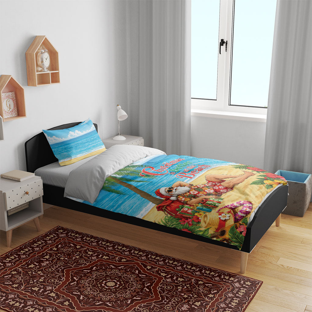 Hawaii Jolly Christmas Bedding Set Xmas Is Better At The Beach