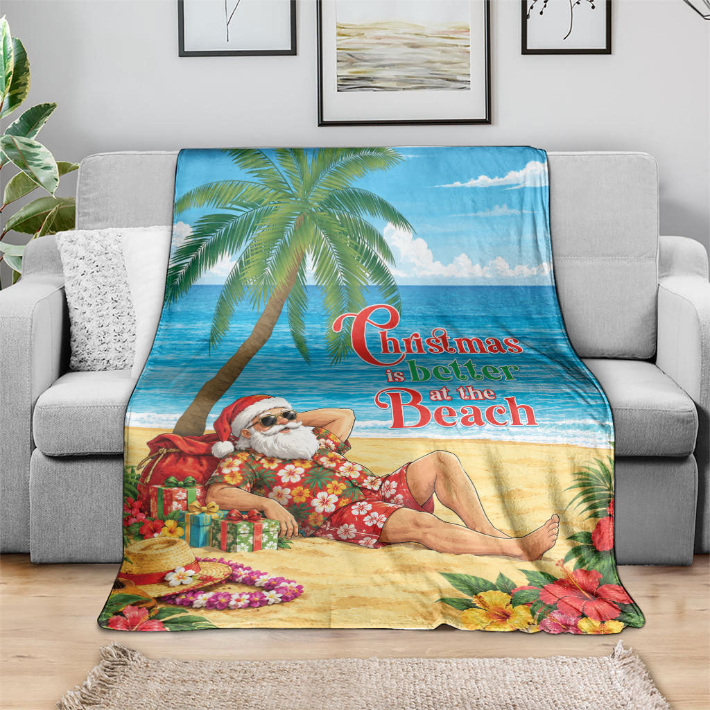 Hawaii Jolly Christmas Blanket Xmas Is Better At The Beach