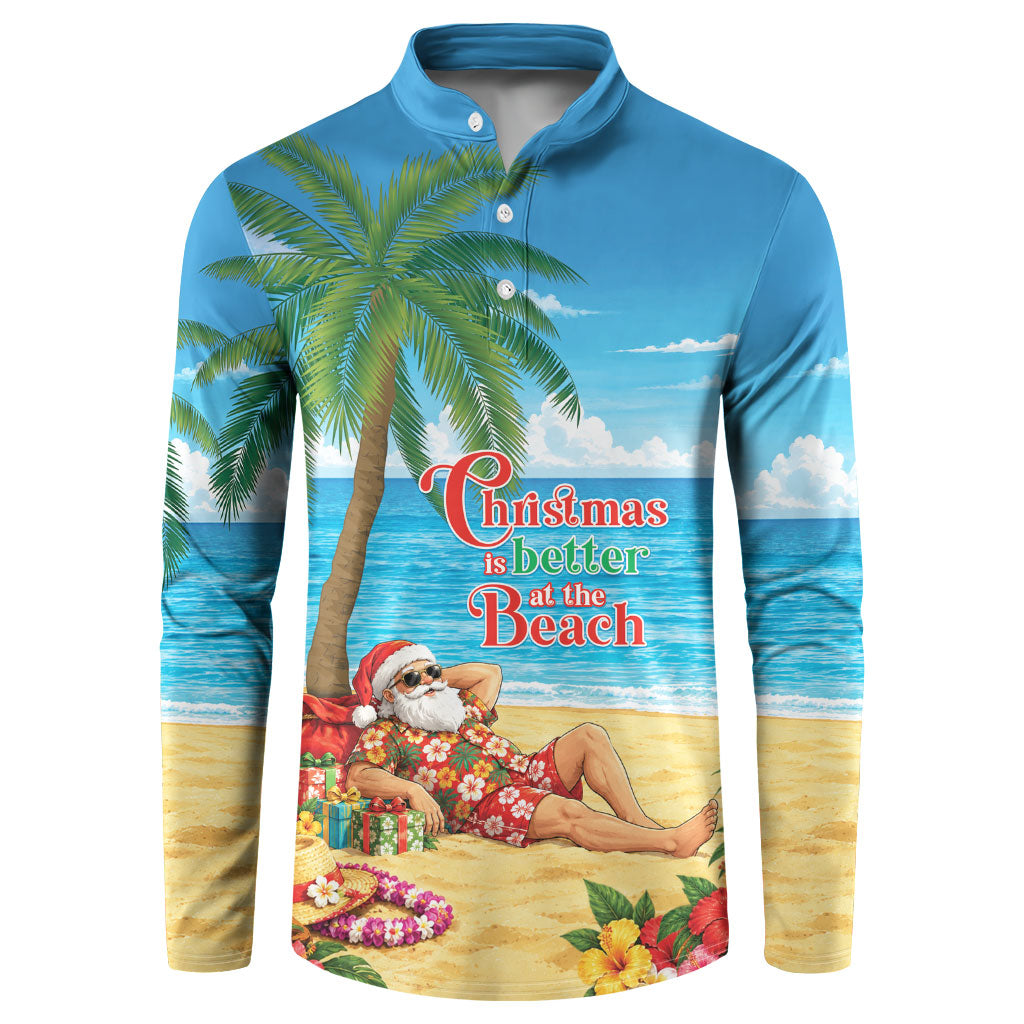Hawaii Jolly Christmas Button Sweatshirt Xmas Is Better At The Beach