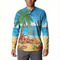 Hawaii Jolly Christmas Button Sweatshirt Xmas Is Better At The Beach