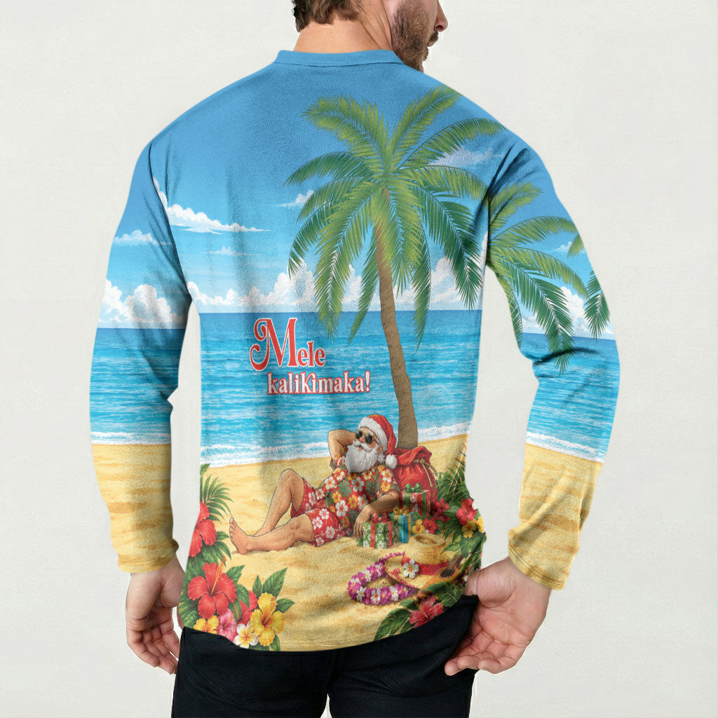 Hawaii Jolly Christmas Button Sweatshirt Xmas Is Better At The Beach