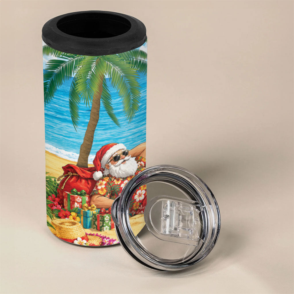 Hawaii Jolly Christmas 4 in 1 Can Cooler Tumbler Xmas Is Better At The Beach LT05 - Polynesian Pride