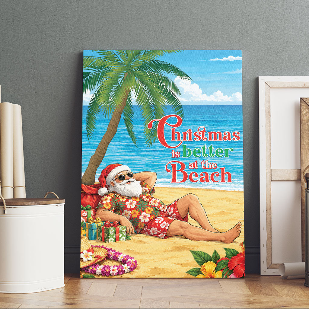 Hawaii Jolly Christmas Canvas Wall Art Xmas Is Better At The Beach