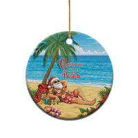 Hawaii Jolly Christmas Ceramic Ornament Xmas Is Better At The Beach