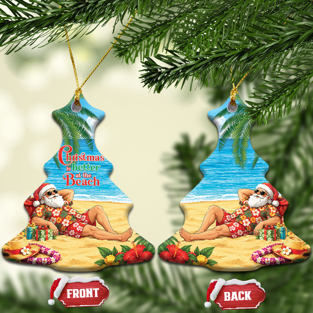 Hawaii Jolly Christmas Ceramic Ornament Xmas Is Better At The Beach