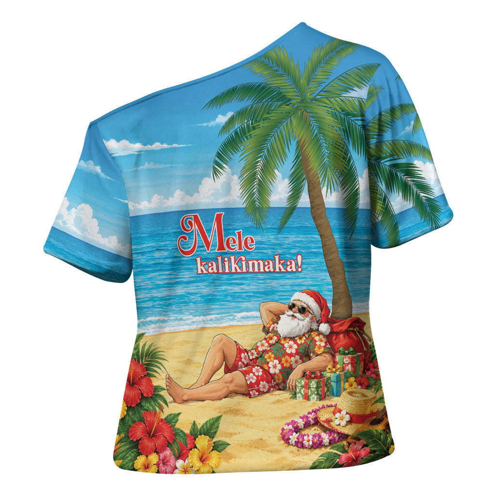Hawaii Jolly Christmas Cross Shoulder Shirt Xmas Is Better At The Beach