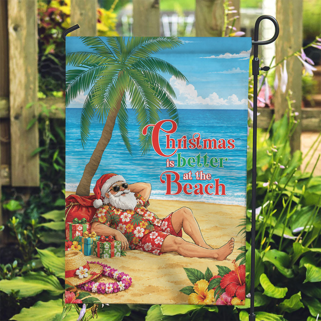 Hawaii Jolly Christmas Garden Flag Xmas Is Better At The Beach