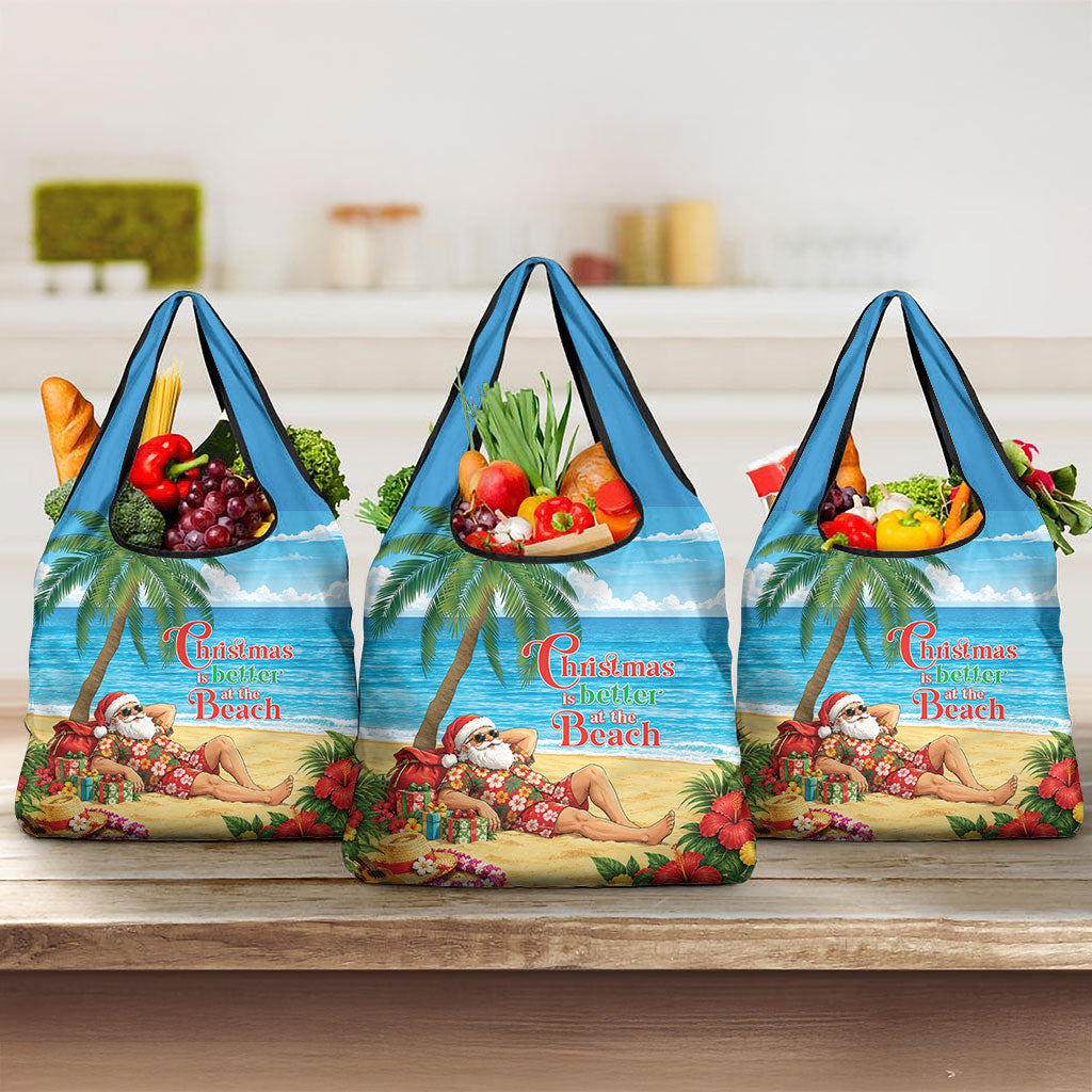 Hawaii Jolly Christmas Grocery Bag Xmas Is Better At The Beach