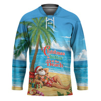 Hawaii Jolly Christmas Hockey Jersey Xmas Is Better At The Beach