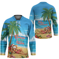 Hawaii Jolly Christmas Hockey Jersey Xmas Is Better At The Beach