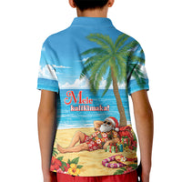 Hawaii Jolly Christmas Kid Polo Shirt Xmas Is Better At The Beach