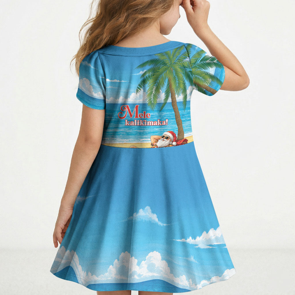 Hawaii Jolly Christmas Kid Short Sleeve Dress Xmas Is Better At The Beach