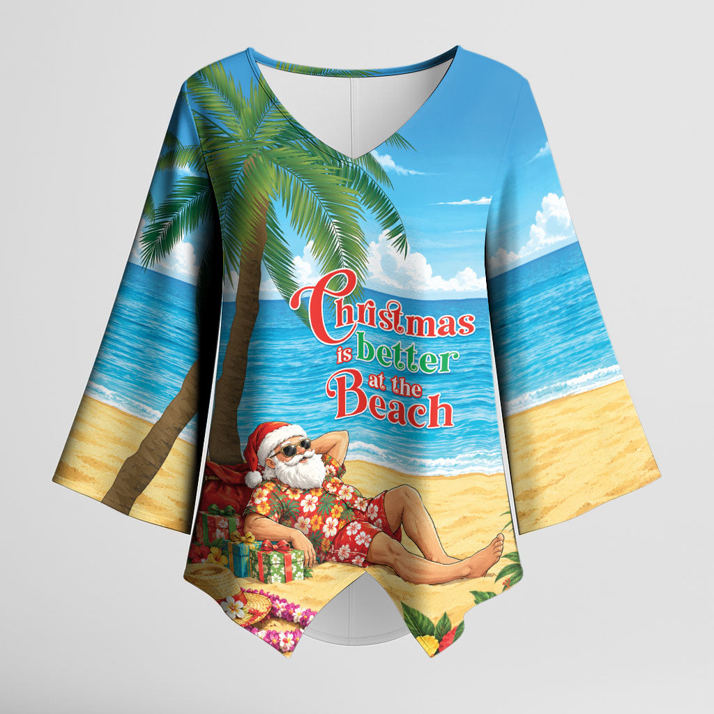 Hawaii Jolly Christmas Kimono Sleeve Blouse Xmas Is Better At The Beach
