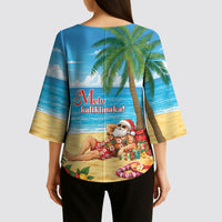 Hawaii Jolly Christmas Kimono Sleeve Blouse Xmas Is Better At The Beach