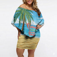 Hawaii Jolly Christmas Off Shoulder Short Dress Xmas Is Better At The Beach