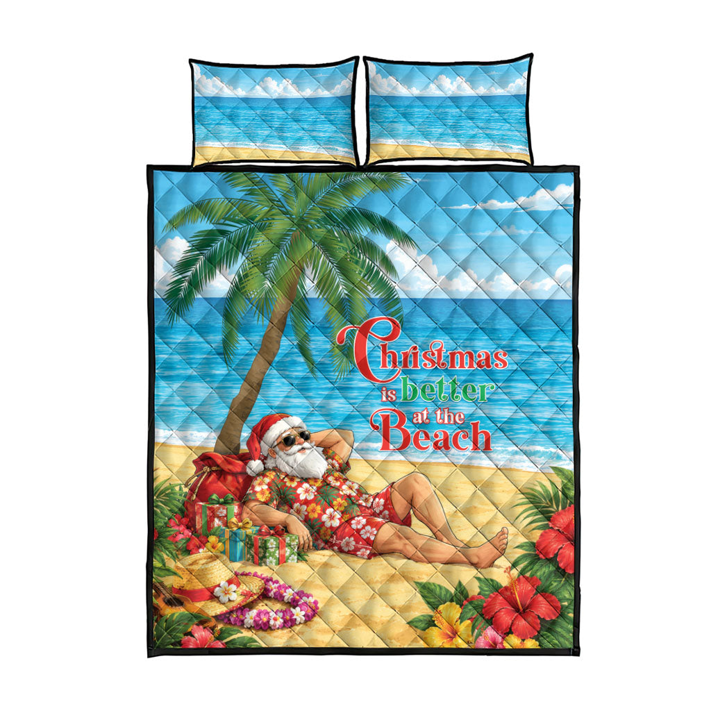 Hawaii Jolly Christmas Quilt Bed Set Xmas Is Better At The Beach