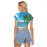 Hawaii Jolly Christmas Raglan Cropped T Shirt Xmas Is Better At The Beach